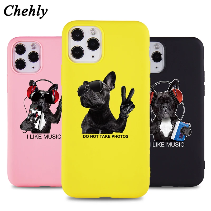 Funny Dog Phone Case for IPhone 6s 7 8 11 Plus Pro X XS MAX XR SE Fashion Cases Soft Silicone Fitted Protection Accessorie Cover