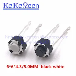 50pcs Vertical Round Micro Switch 6*6*4.3mm / 6*6*5mm DIP-2 2pin Tactile Tact Push Button Switch 6x6x4.3mm / 6x6x4.3mm 2p