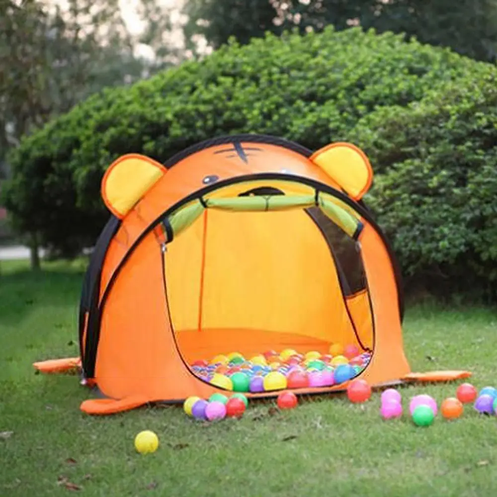 Tiger Kids' Tent Cartoon Animal Tent Kids Baby Foldable Portable Playhouse Comforting Sleeping Indoor Outdoor Toys for Children