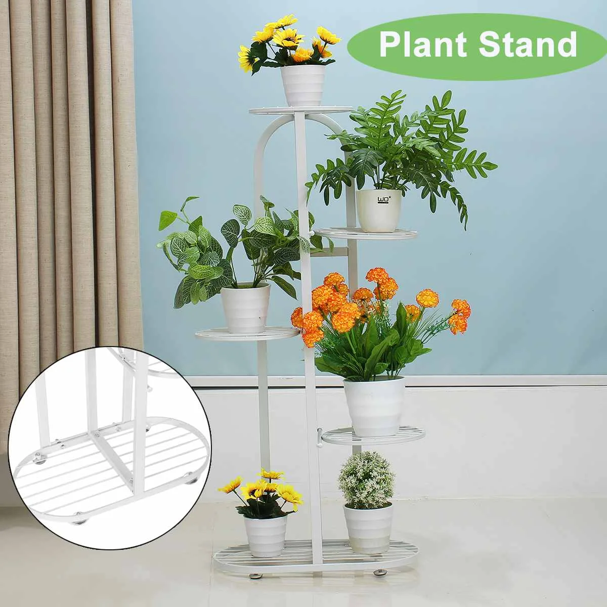 5/6Layers Flower Stand Rack Storage Shelf Iron Plant Holder Home Garden Flower Pot Organizer Living Room Balcony Storage Rack