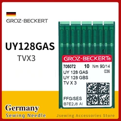 10 pz UY128GAS groz-beckert aghi per accessori per macchine da cucire industriali Coverstitch (Flatlock) TVX3 SY7272 MY1044 90/14