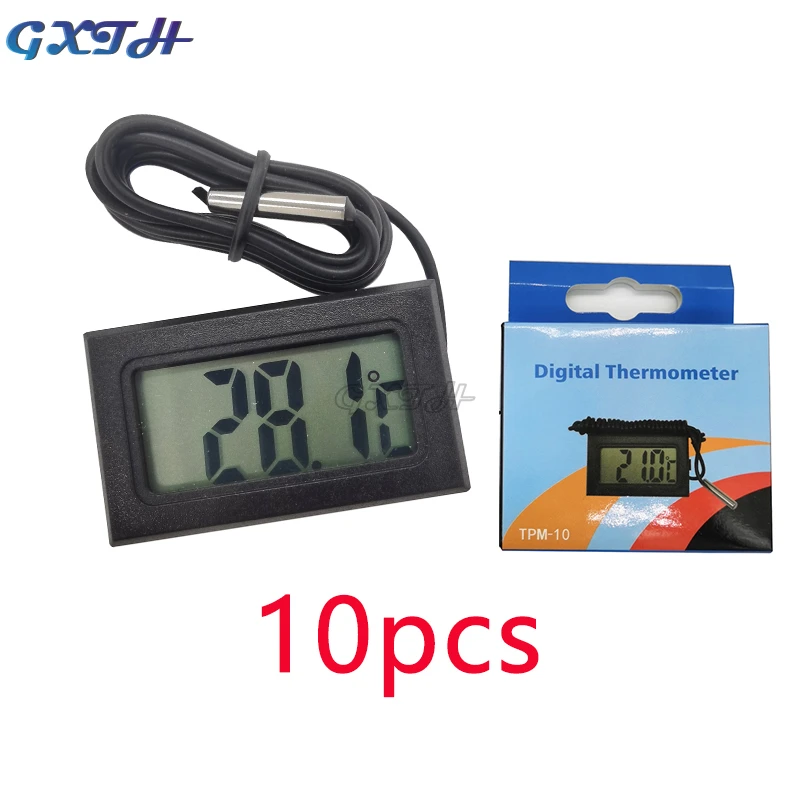 Termômetro Térmico-higrômetro do Sensor de Temperatura do Termômetro de Digitas do Mini Lcd de 10 Peças 50 Thermometer 100 Graus do Refrigerador com Ponta de Prova