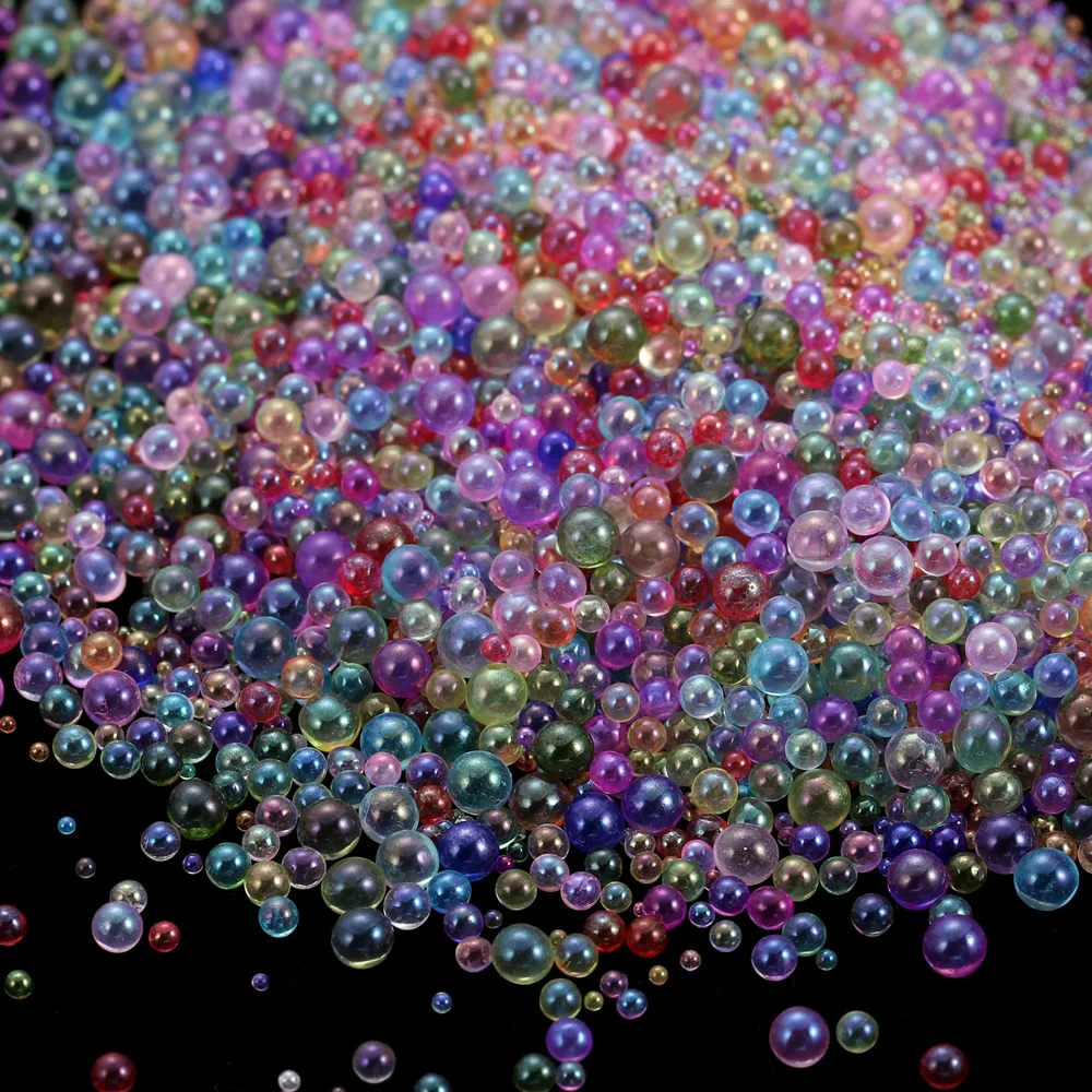 Mini-Blasenkugelperlen 10-20g Winzige Kristallglasperlen für Silikonformen, UV-Harz, Epoxidfüller, DIY-Nagelkunst-Deko – Detail 7