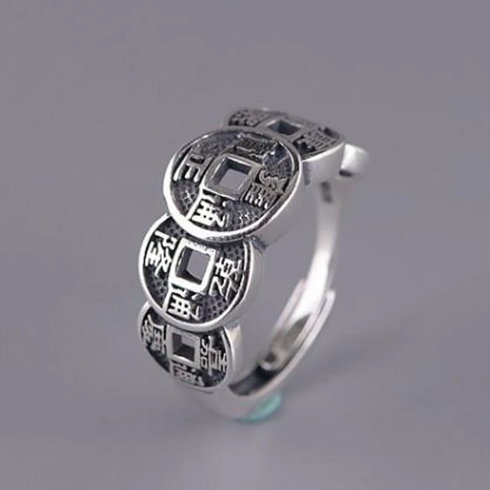 2020 New real S925 silver new jewelry women ring Thai silver fashion ring for women model lucky five emperors money silver ri