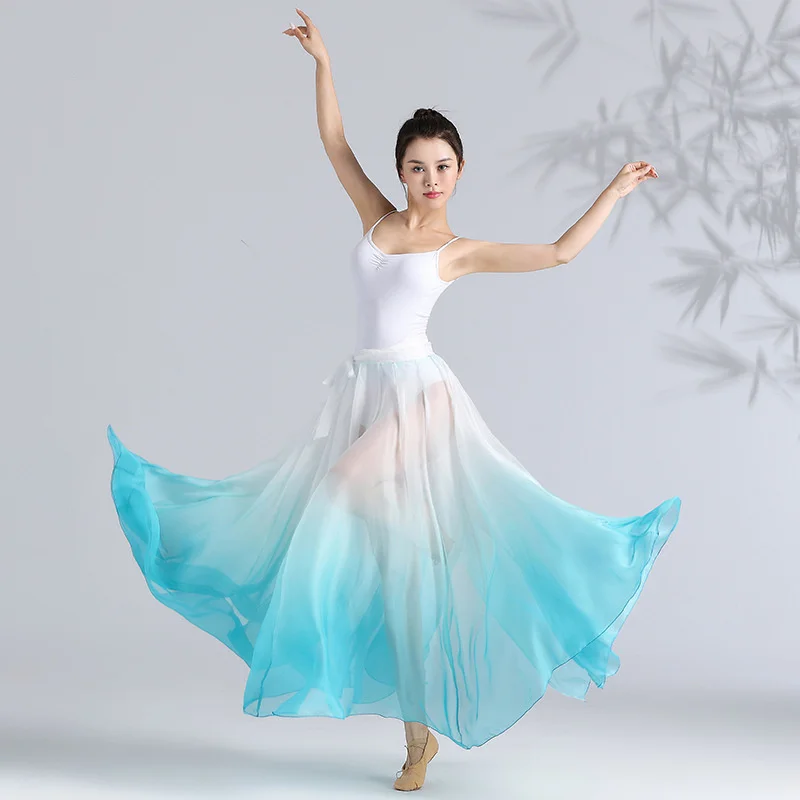 Chinese Ethnic Classical Modern Dance Clothing Flamenco Practice Clothes Elegant Performance Dance Wear Skirt for Girls