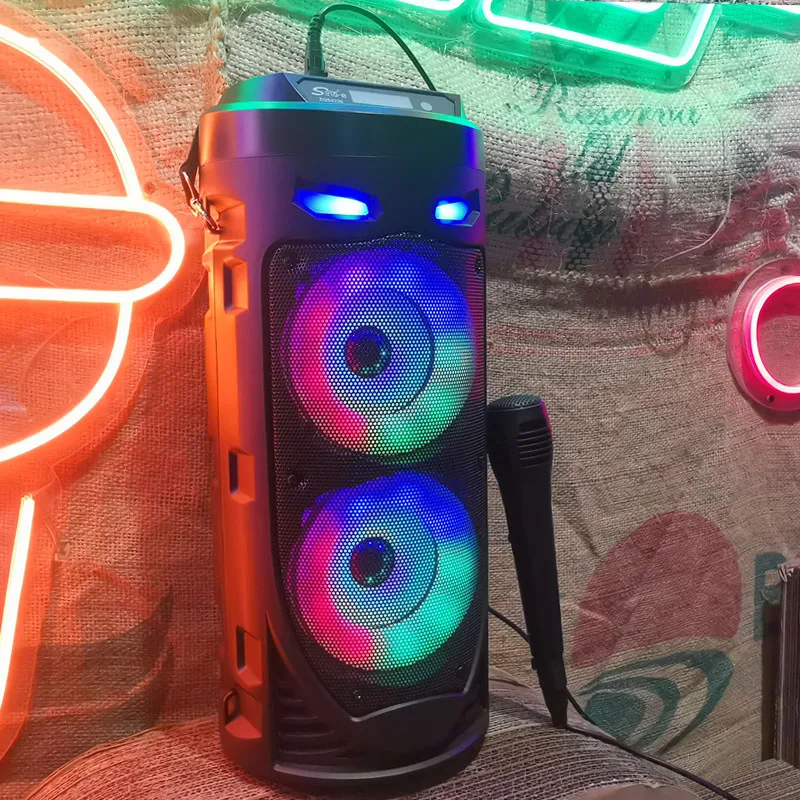 Imagem -04 - Rgb Portátil Coluna de Som sem Fio Bluetooth Alto-falante Estéreo Alta Potência Subwoofer Party com Microfone Karaoke Usb 30w