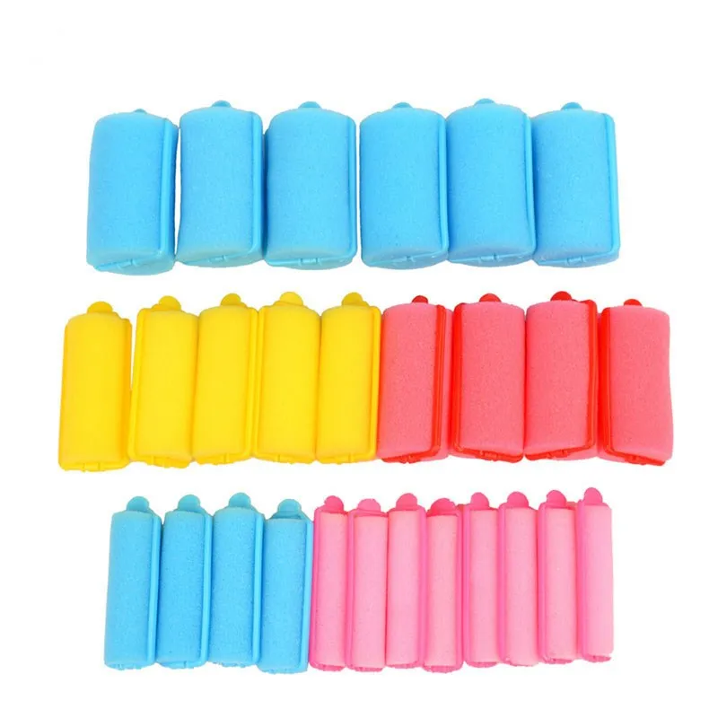 27pcs Magic Fashion Colorful Soft DIY Sponge Hair Roller Hair Curler Curling Styling Tools Accessories 5 Sizes Hair Care S3637