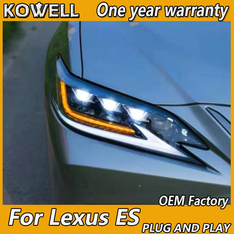 KOWELL Car Styling  For Lexus ES 2018-2019 Headlight For Lexus ES Head Light Dyanmic Turn Signal