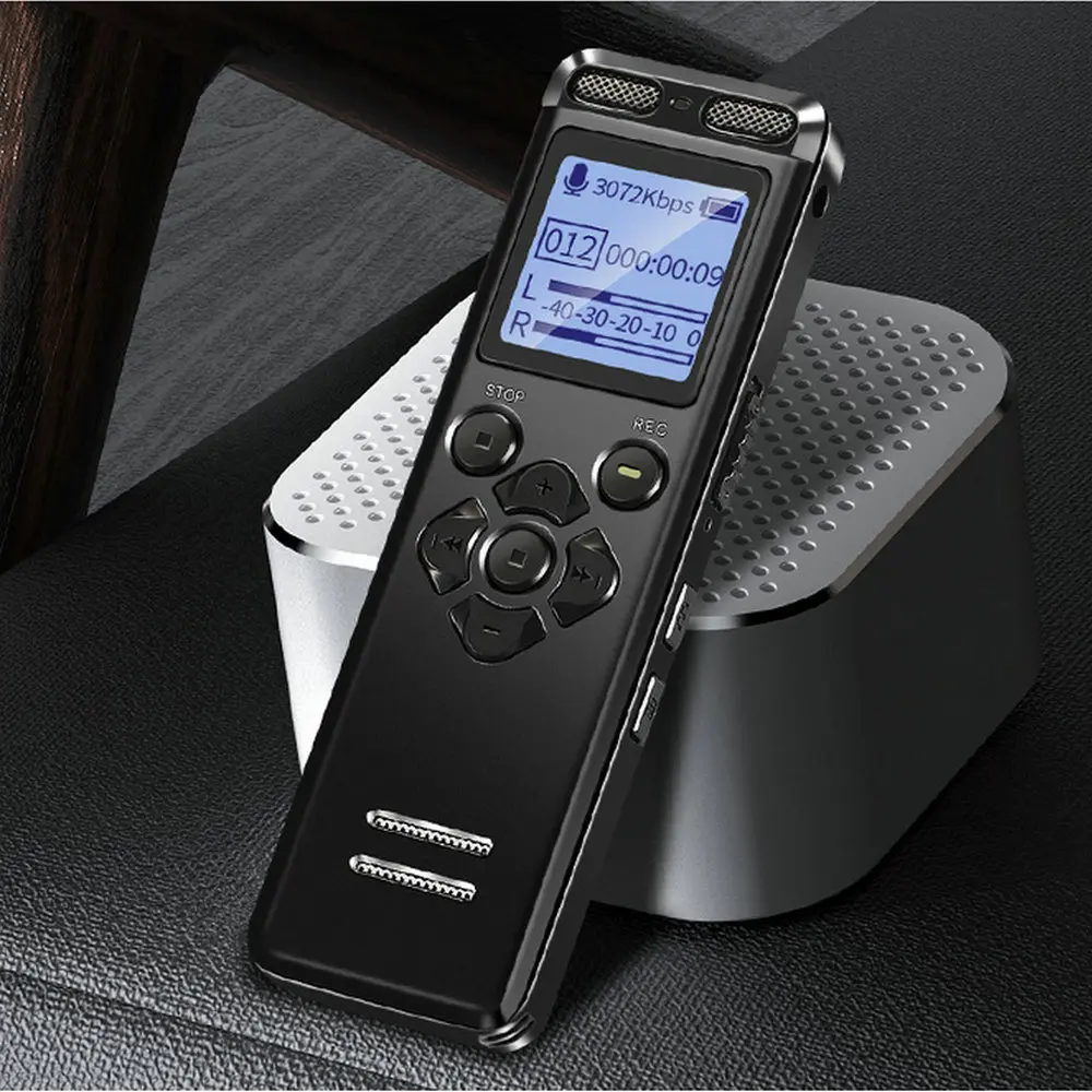 Grabadora de voz Digital V36, reproductor MP3 con pantalla LCD grande de 1,4 pulgadas, MUF micrófonos duales, grabación de Audio de alta calidad, 1536kpbs