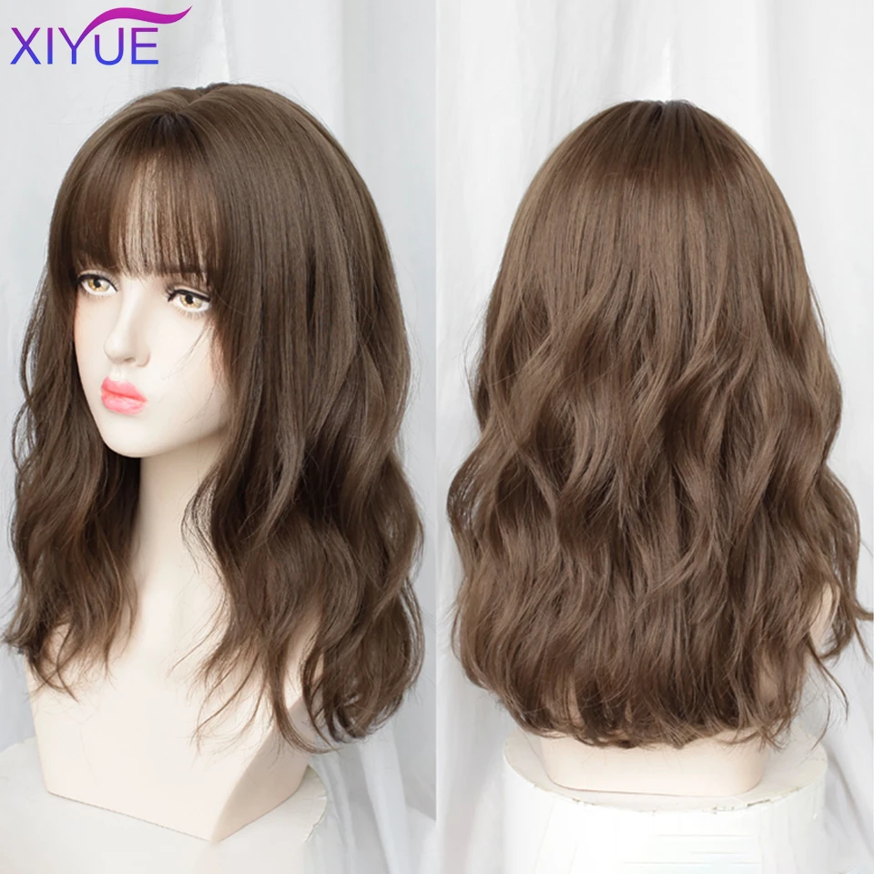 

XIYUE Synthetic Wig Lolita Short Bob Wig With Bangs Cosplay Water Wave Synthetic Hair Wigs For Women American Style