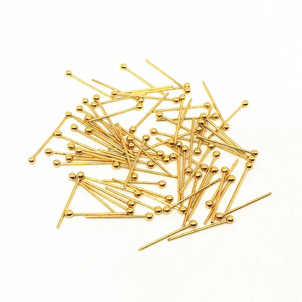 100 Stück/Los, Länge 20 mm/25 mm/30 mm/35 mm/40 mm, Edelstahl, goldfarbene Kugelstifte für die Herstellung von Schmuck, Stifte für Schmuckstücke. – Detail 2
