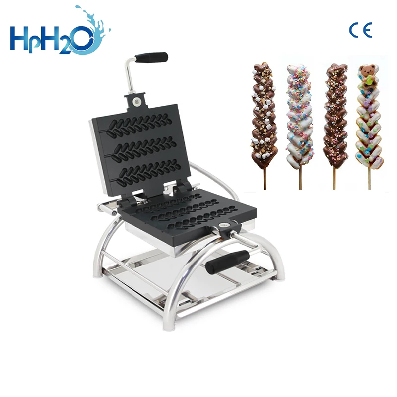 New shape rotary wheat lolly waffle machine waffle stick maker biscuit lolly waffle maker iron plate cake oven waffle toaster