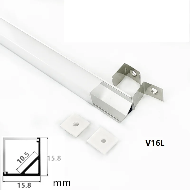 

5-30Pack 40inch 1m Rectangle Led Strip Aluminium Channel Diffuser, Cabinet V Shape Corner Channel Right Angle Tape Light Cover