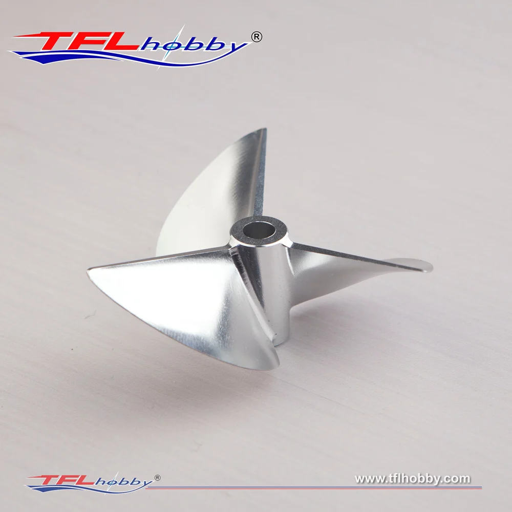 TFL Hobby CNC Machined Billet 7174 7075 Aluminum 3-Blade Propeller Pitch=1.4 Aperture=6.35mm for RC Gas Boat