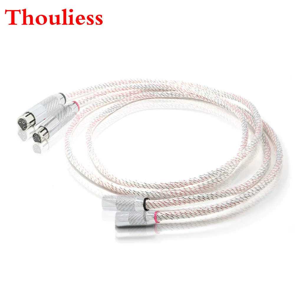 

Thouliess Valhalla Odin XLR Balanced Cable Interconnect 3pin XLR Male to Female Cable with Carbon Fiber Rhodium plated Plugs