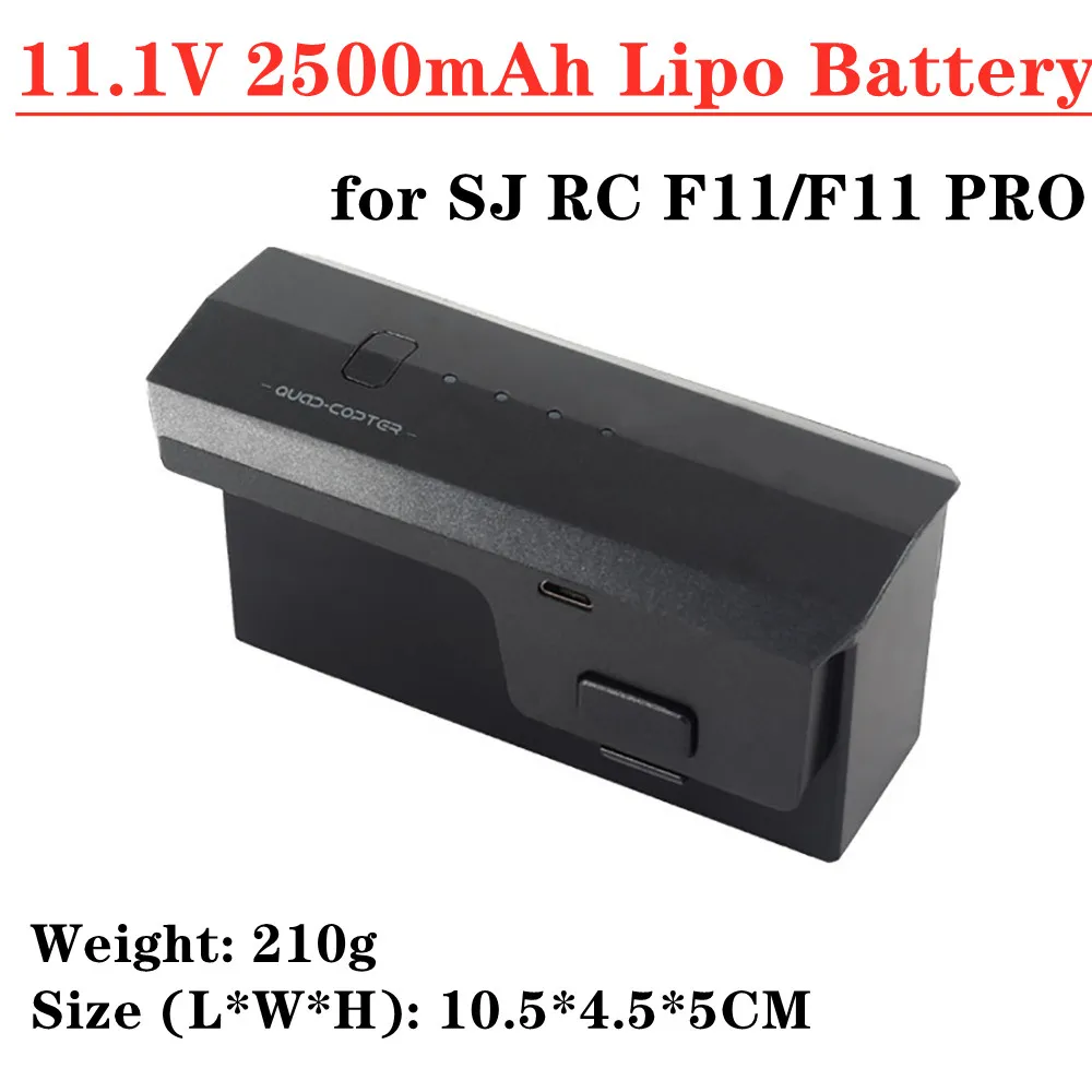 

11.1v 2500mah Recargable Lipo Battery For SJRC F11/F11 PRO Drone 5G Wifi FPV GPS RC Quadcopter Spare Parts Dron Accessories