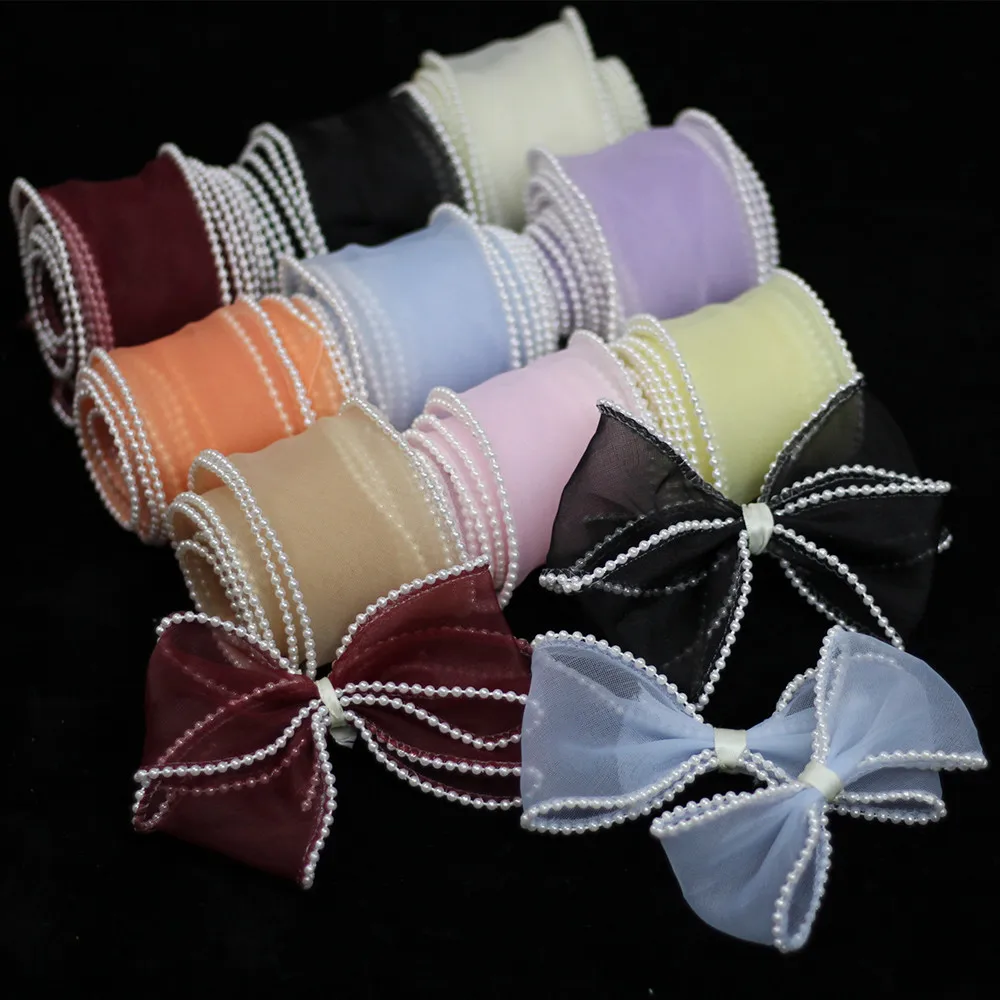 

50yards 5cm Pearl fish Yarn Lace Trim for party/wedding/Christmas DIY