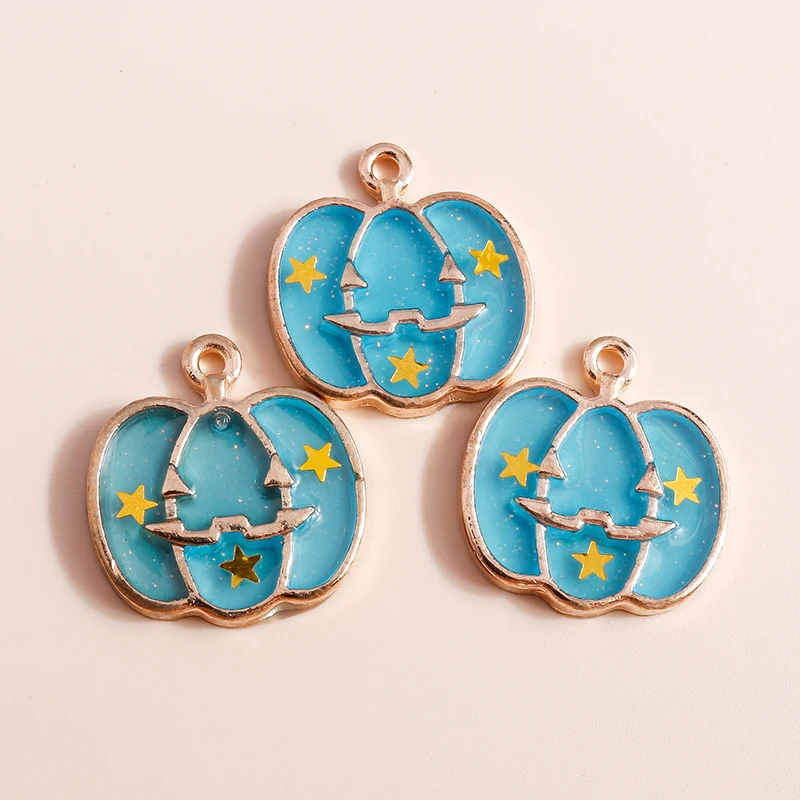 Leslie 10 stücke Emaille Halloween Charms Bonbon farbe Kürbis Charms Anhänger von Halskette Ohrringe DIY Schmuck Herstellung Zubehör – Detail 8
