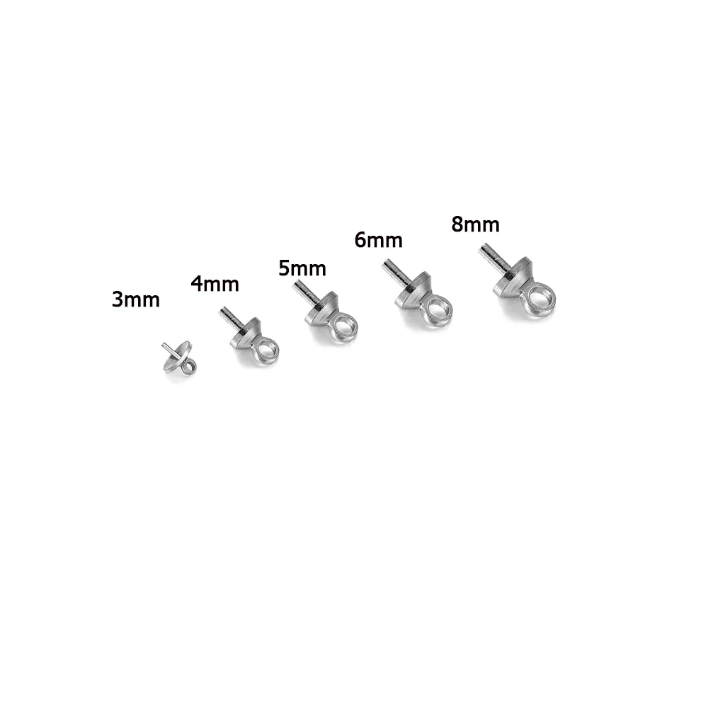 1 Bag Brass Half hole Charms Pins Pendant Screw Eye Pin Bail For Charms Pearl Pendant Connector Top Drilled Jewelry Accessories