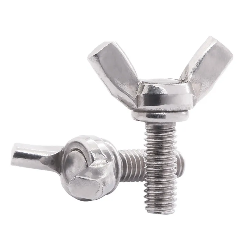 1/2/5/10pcs M3 M4 M5 M6 M8 M10 M12 DIN316 304 Stainless Steel Hand Tighten Toolless Adjust Bolt Butterfly Wing Head Thumb Screw
