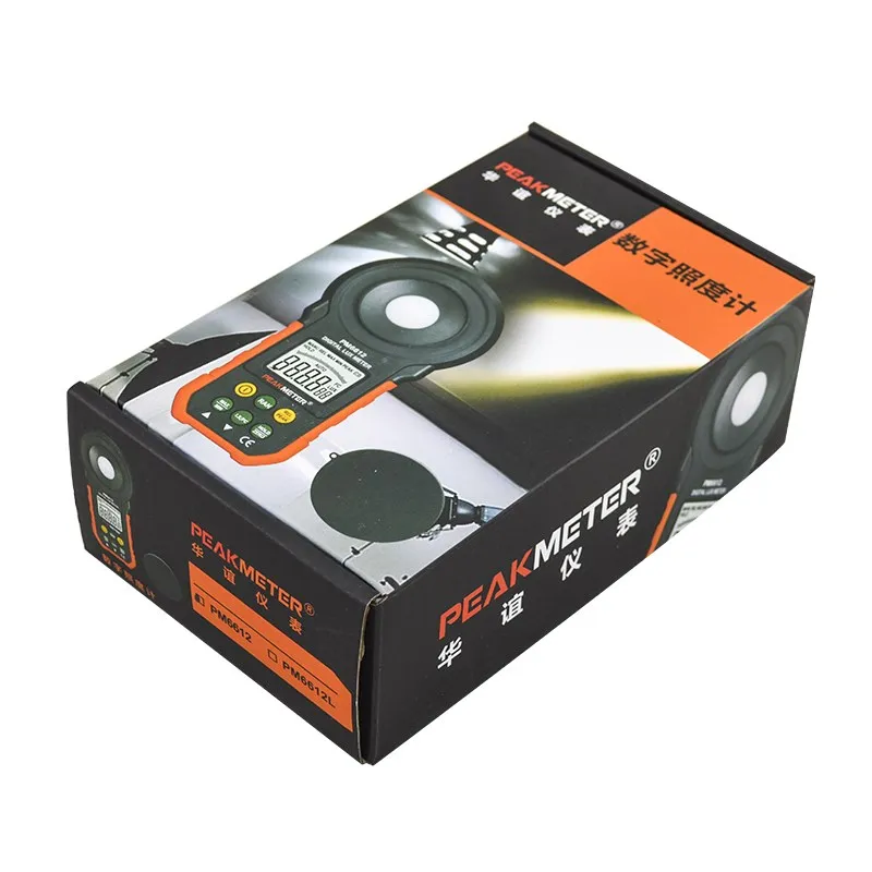 PEAKMETER PM6612 Luxmetro Gamma automatica Luxmetro ambientale digitale ad alta precisione con tester di 200.000 spettature