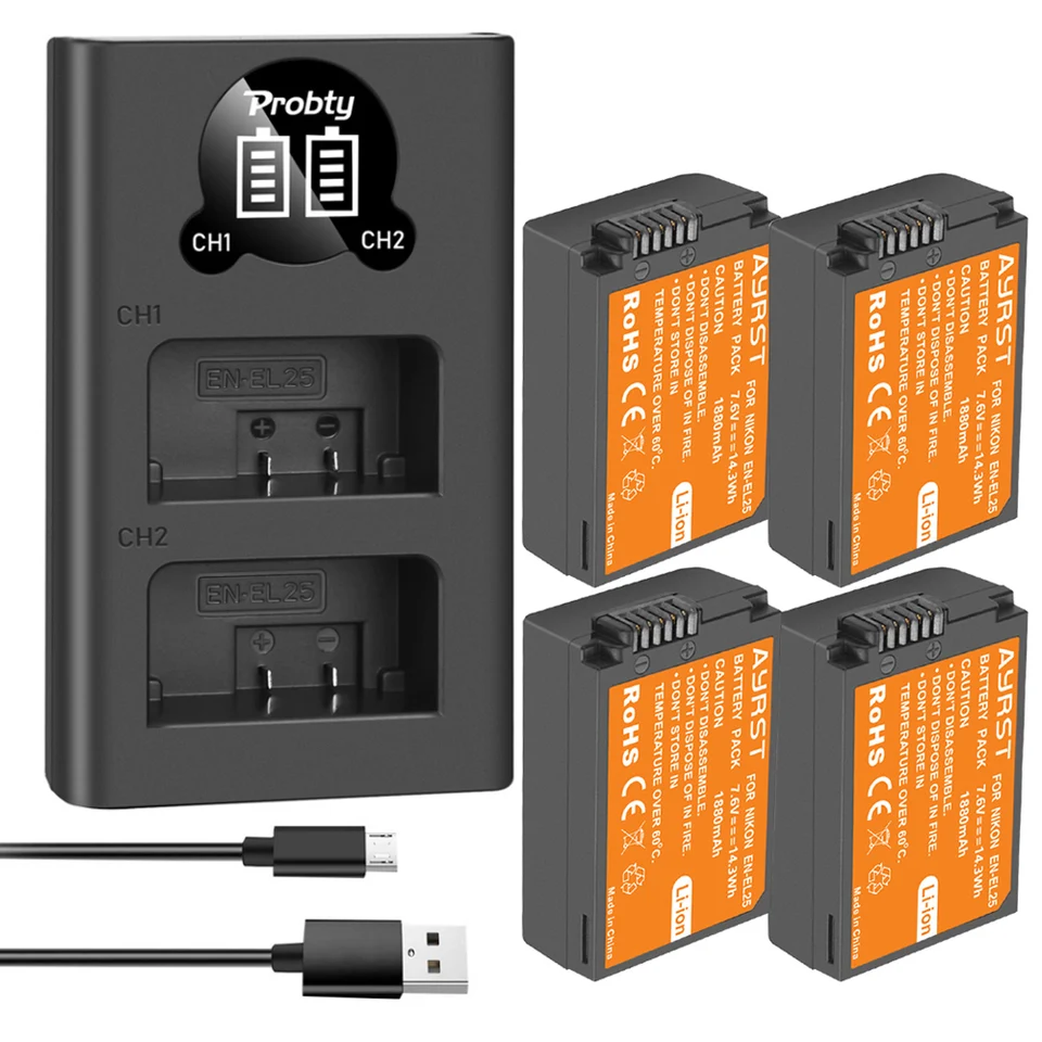 EN-EL25 ENEL25 1880mAh Rechargeable Li-ion Battery with LED