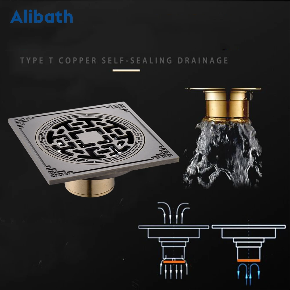 Shower Drain 10*10cm Super Bigger Floor Drain Bathroom Drain Building Material Square Water Drain Bathroom Accessories.