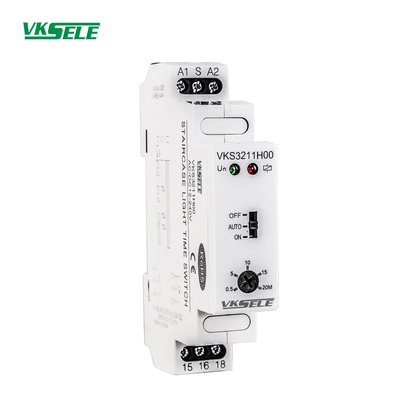 VKS3211H00 5A 16A manual staircase light timer switch AC/DC 12V to 240V relay