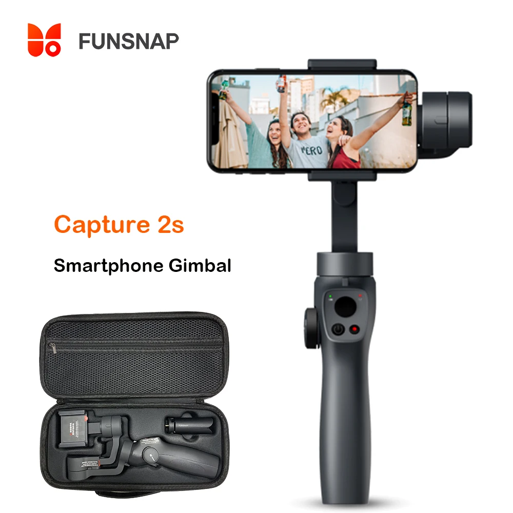 Funsnap Capture 2S 3-Axis Handheld Gimbal Stabilizer Focus Pull & Zoom for Smartphone Camera Video Record Bluetooth Vlog Live