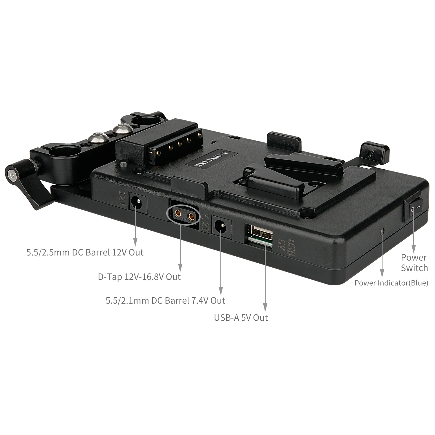 V-mount Battery Plate Adapter Power Supply System With D-TAP/P Tap/DC/USB Output for Canon 6D,7D,60D,70D,5D MarkII