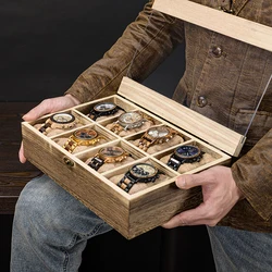 BOBO BIRD Wood Wrist Watch Display Box Organizer Storage Box Watches Holder Jewelry Display Case with Pillows NO Watches Custom