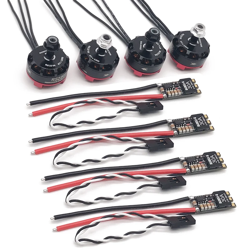 BLheli-s 30A Brushless ESC 2-4S Lipo ESC and RS2205 2300KV 2205 CW/CCW Brushless Motor for QAV200 210 250 FPV Quad Racing Drone