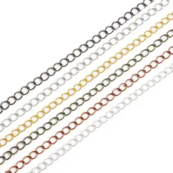 5m Iron Long Open Link Ring Extend Extension Necklace Bracelet Chains Tail Extender Chain For Jewelry Making Connectors Supplies