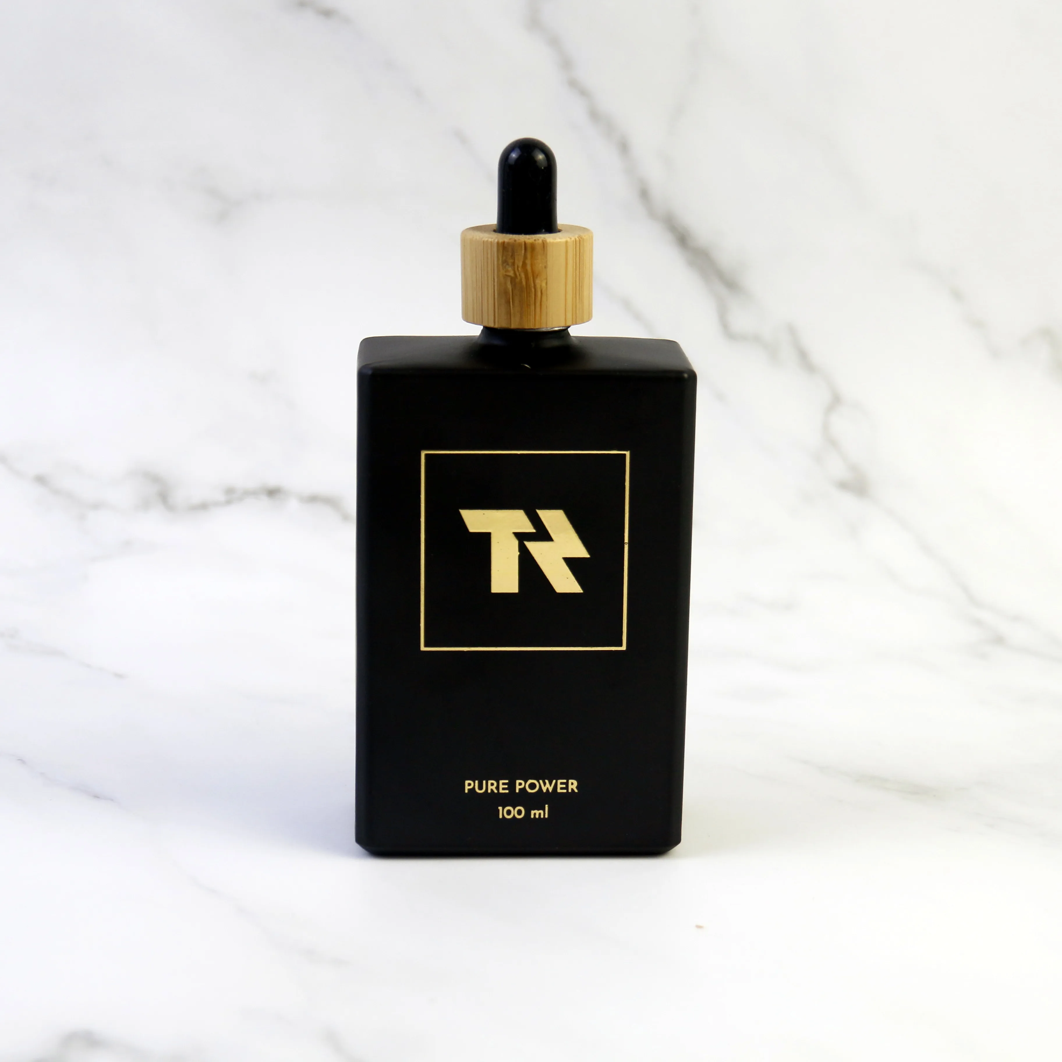 Screen printing30ml 50ml 100ml Black Frosted Rectangular Square Glass Dropper Bottles Container Bottle Packaging Bamboo Wood Lid