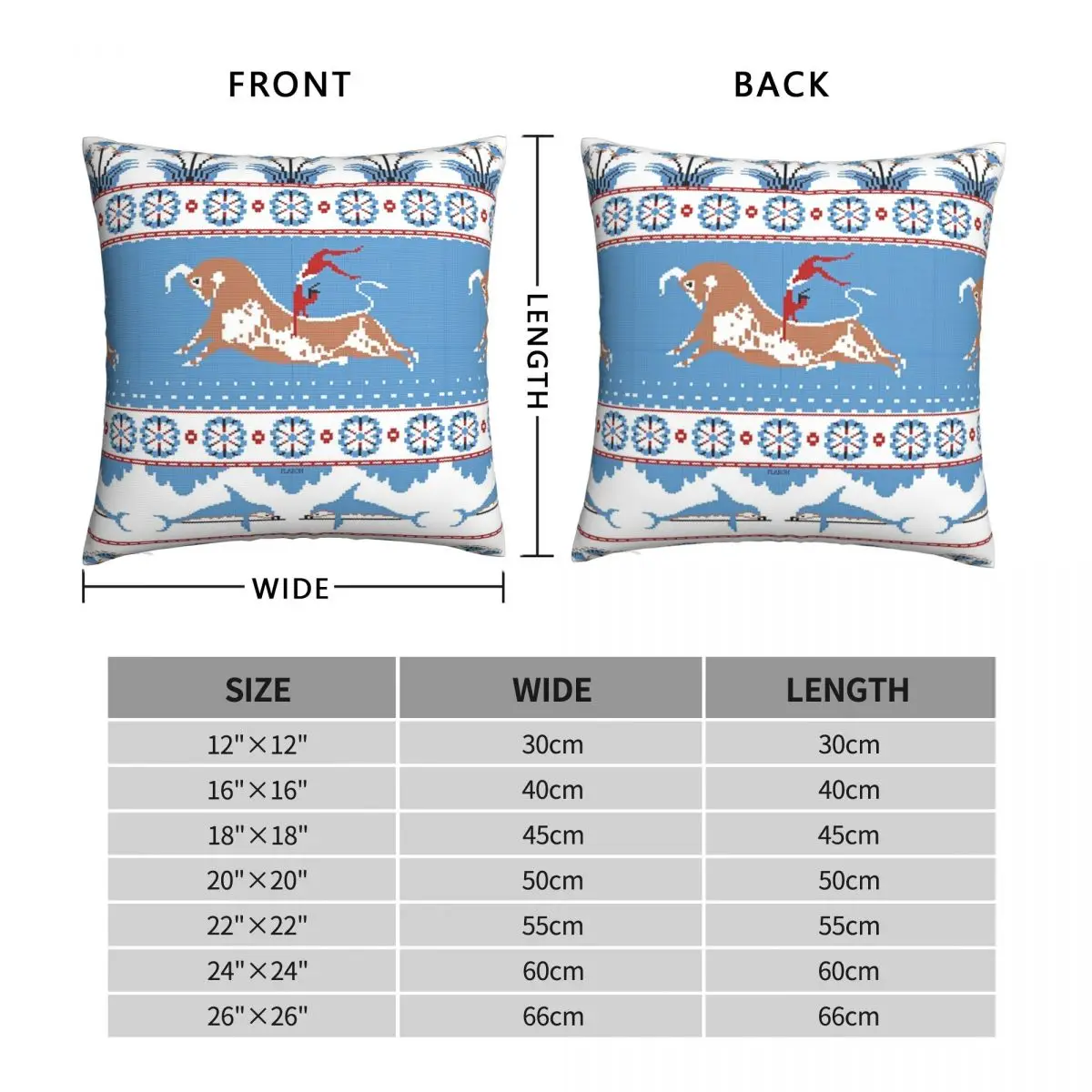 Ancient Knits Minoan Pillowcase Polyester Linen Velvet Creative Zip Decor Pillow Case Car Cushion Cover