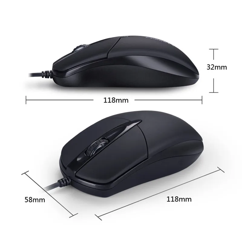 Ratón óptico USB ergonómico con cable, Mouse mate para juegos, oficina, portátil, escritorio, 3 botones