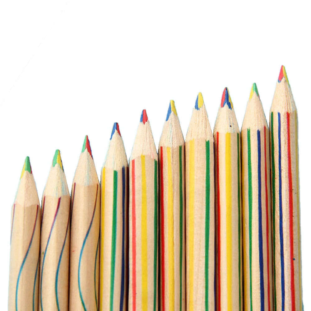 Trẻ Em DIY Dễ Thương Chuyên Nghiệp Bút Chì Màu Bút Chì Màu Gỗ Màu Sắc Cầu Vồng Bút Chì Cho Vẽ Bộ Tranh Tô Màu 10 Cái/lốc
