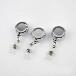1PC Multifunction Metal Steel Wire Retractable Pull Badge Reel ID Card Holder Keyring KeyChains