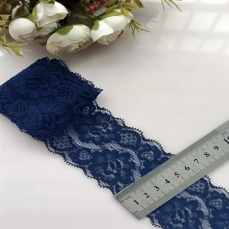 New 1Yard Elastic Lace Fabric Ribbon 6CM Wide Lace Trim Ribbon Diy Craft Fabric African Fabrics Stretch underwearAccessories