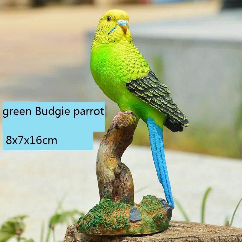 resin parrot bird statue Budgerigar model Figurines landscape outdoor DIY ornament gardening sculpture home decoration a0193