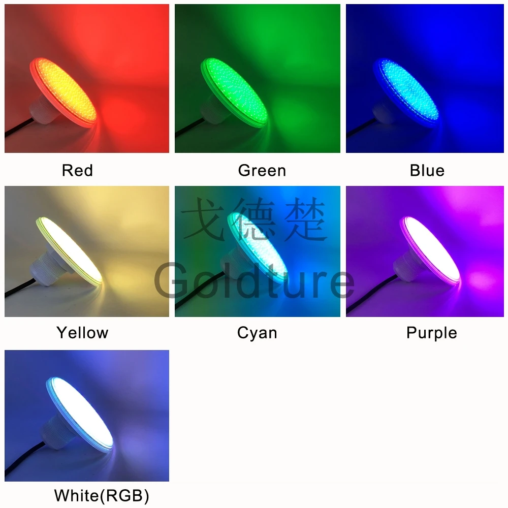 LED Lights for Pool 25W 30W 42W 50W 60W 12V Resin Filled Plastic Thread Fixing Spotlight RGB Sync Warm White Blue Cold White