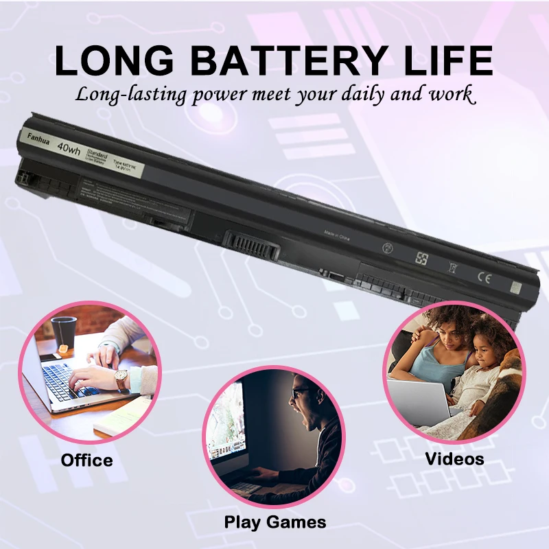 Fanhua M5Y1K WKRJ2 Dell Inspiron 14 3451 3458 5452 5458 15 3000 3552 3558 3565 5555 5558 5758 17 5755 5759