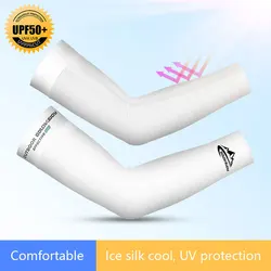 Mangas de seda de hielo para brazo, protección solar UV para manos, calentadores de brazo para correr, ciclismo, conducción, deportes, Voleibol