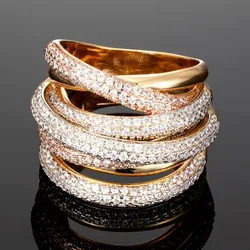 Zlxgirl jewelry Luxury Cross Geometry Cubic Ziron Engagement Dubai Naija Bridal Finger Rings Jewelry copper aneis anel bijoux
