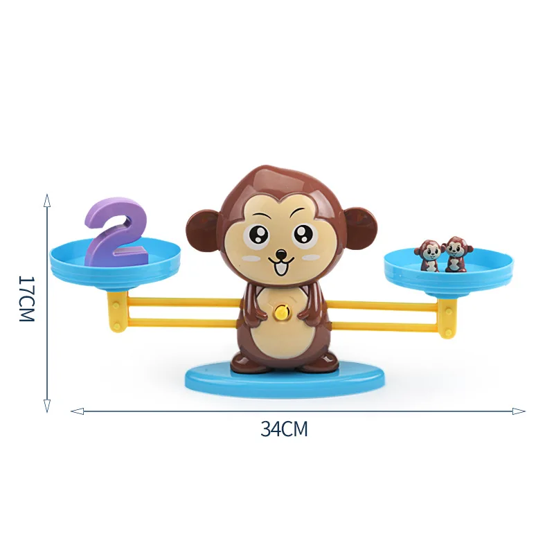 Jogo tabuleiro de matemática, macaco e gato, balança digital, brinquedos educacionais para crianças, aprendizagem, adicionar subtrair, brinquedos de matemática