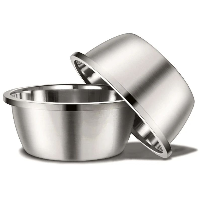 1 Pc Stainless Steel Bowls For Dogs Stackable Deep Metal Bowl Stable Bottom Pet Food Water Bowl For Small Medium Large Dogs