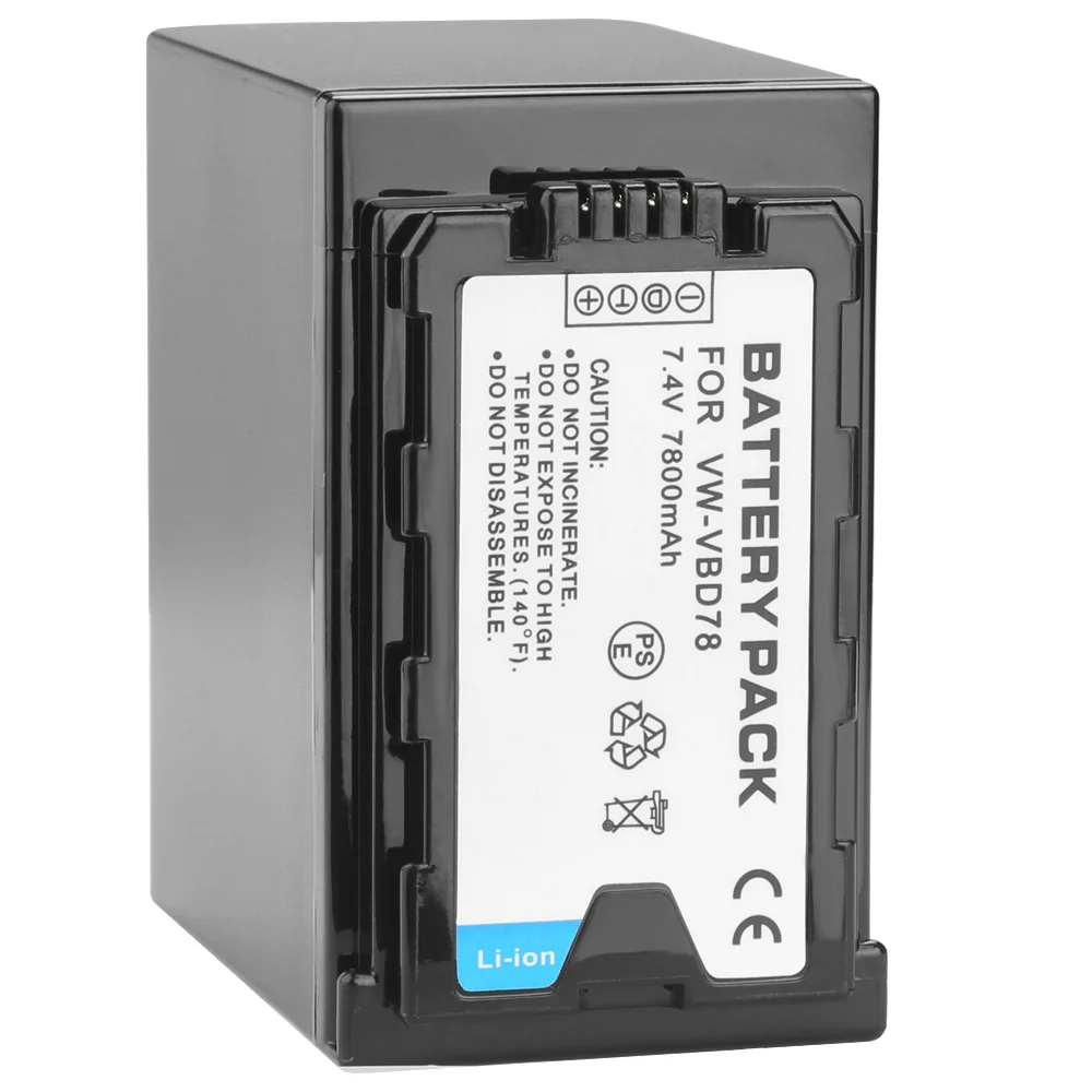 1pc 7800mAh VW-VBD78 VBD78 AG-VBR89 Battery for Panasonic AJ-HPX260MC,HPX265MC,PX270,PX285MC,PX298,AG-FC100,HC-X1000 VBD58 VBD29