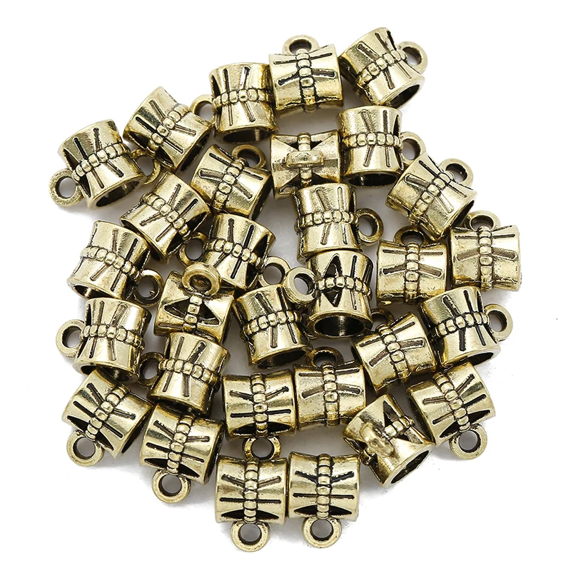 40 pcs 9 color Zinc Alloy Bead DIY European big hole metal connector Beads Fits Charm Bracelets Necklaces Pendants making