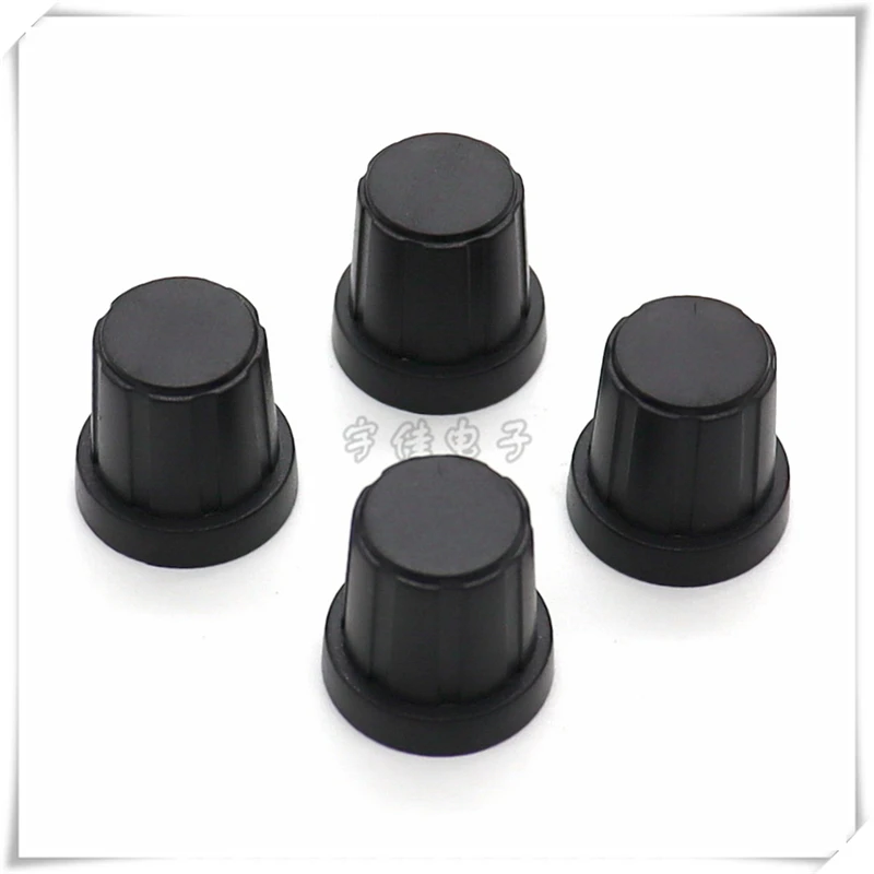 5 Piece 19*19MM half shaft black plastic knob potentiometer rotary encoder volume switch knob suitable for D axis 6MM