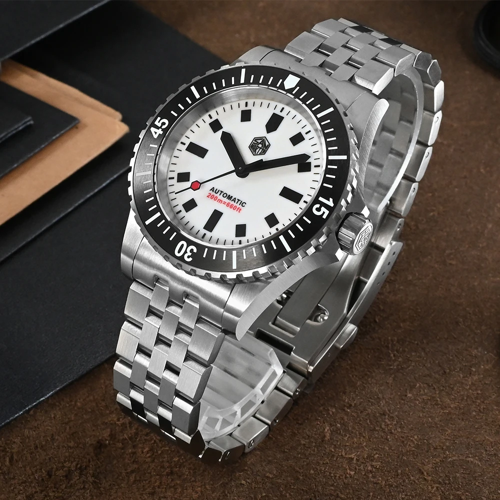 San Martin Men Diving Watch 41mm Miyota 8215 Original Design Automatic Mechanical Bracelet Waterproof 20 Bar Luminous BGW9